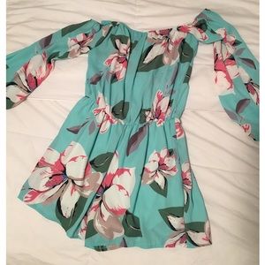 Off the Shoulder Floral Romper